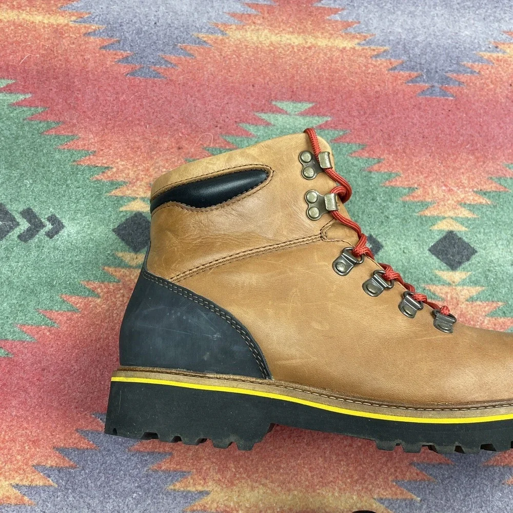 Samuel Hubbard Brown Leather Hiking Boots Mens 7.5 W Vibram Sole Mt. Tam Lace Up